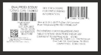 Label (Divalproex Sod Dr 125mg)